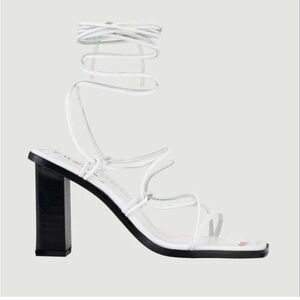Frame Le Doheny Ankle Wrap Leather Sandals White 40‎